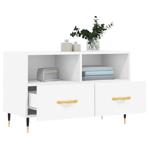 Tv-bord 80x36x50 cm konstrueret træ hvid
