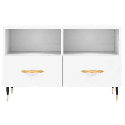 Tv-bord 80x36x50 cm konstrueret træ hvid