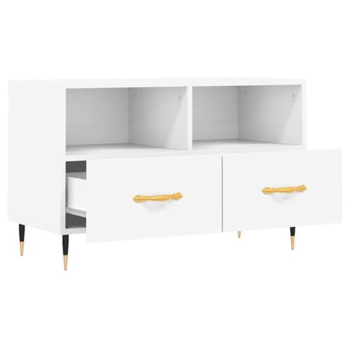 Tv-bord 80x36x50 cm konstrueret træ hvid