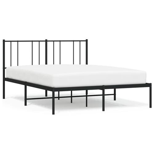 Sengeramme med sengegavl 140x200 cm metal sort