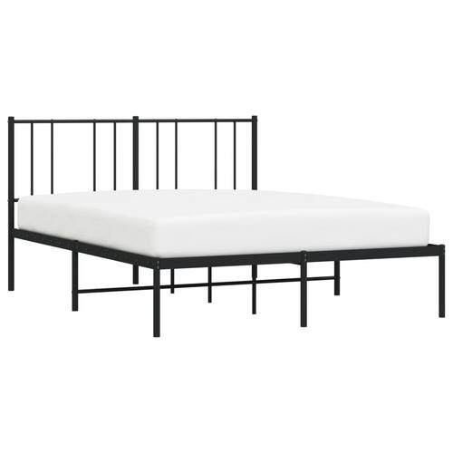 Sengeramme med sengegavl 140x200 cm metal sort