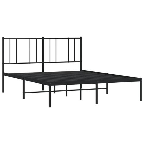 Sengeramme med sengegavl 140x200 cm metal sort