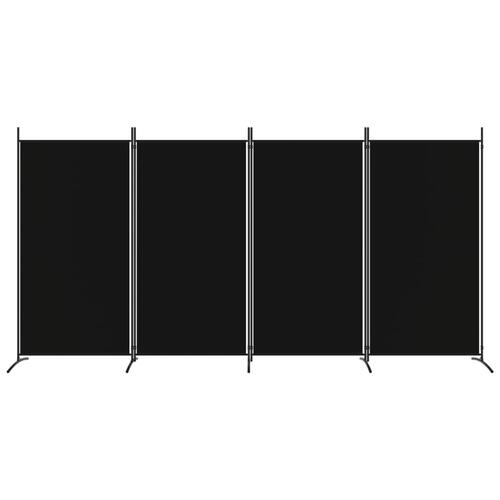 4-panels rumdeler 346x180 cm stof sort