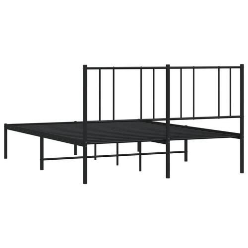 Sengeramme med sengegavl 140x200 cm metal sort