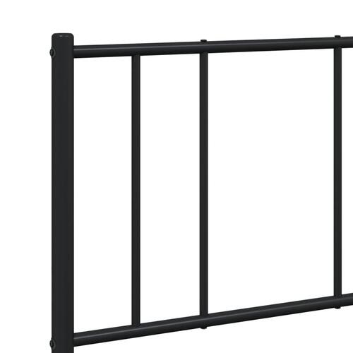 Sengeramme med sengegavl 140x200 cm metal sort