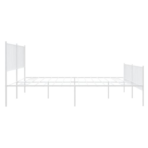 Sengeramme med sengegavl og fodgærde 183x213 cm metal hvid