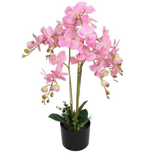 Kunstig orkidéplante med potte 75 cm lyserød