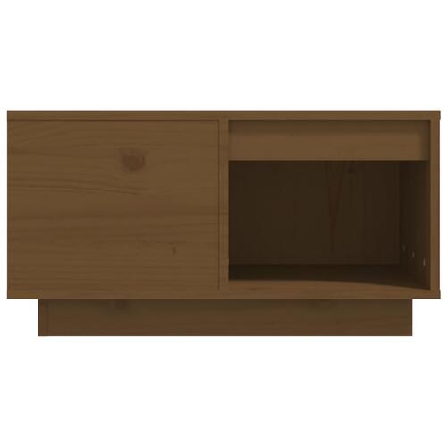 Sofabord 60x61x32,5 cm massivt fyrretræ gyldenbrun