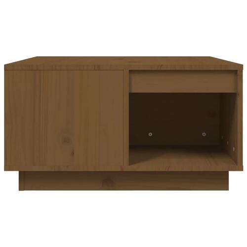 Sofabord 60x61x32,5 cm massivt fyrretræ gyldenbrun