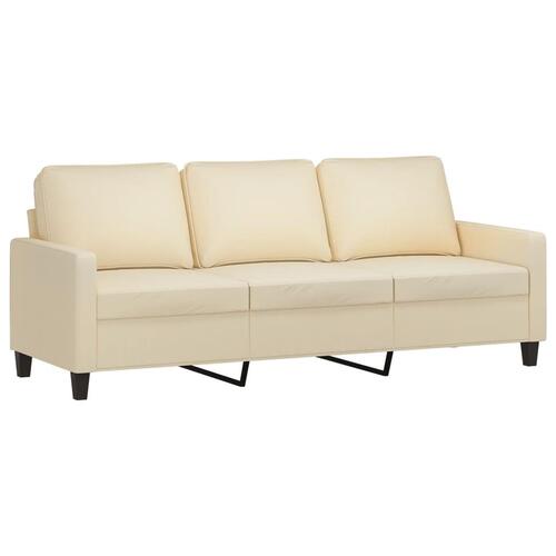 3 personers sofa med hynder stof cremefarvet