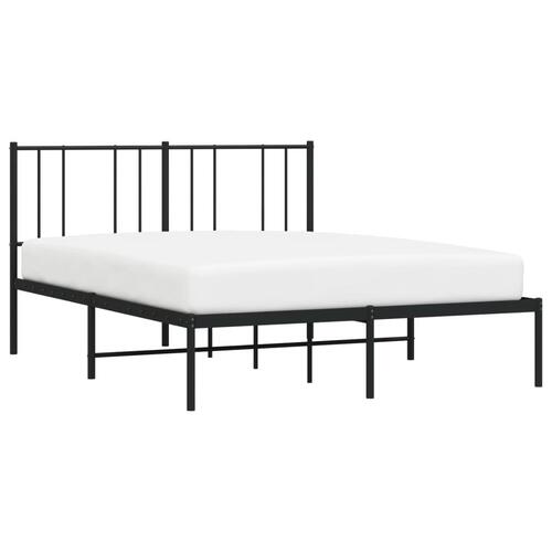 Sengeramme med sengegavl 150x200 cm metal sort