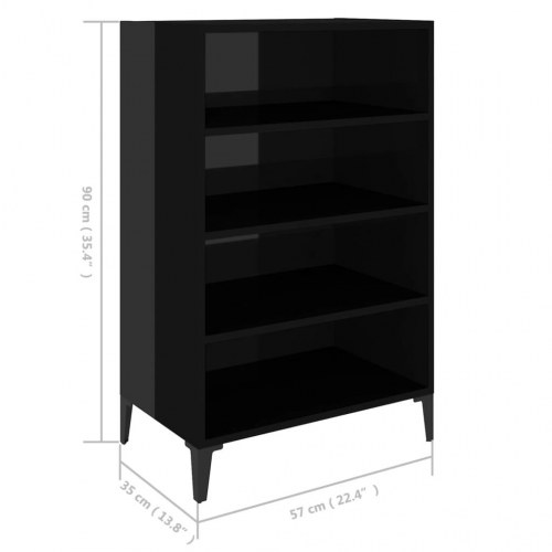 Skænk 57x35x90 cm konstrueret træ sort højglans