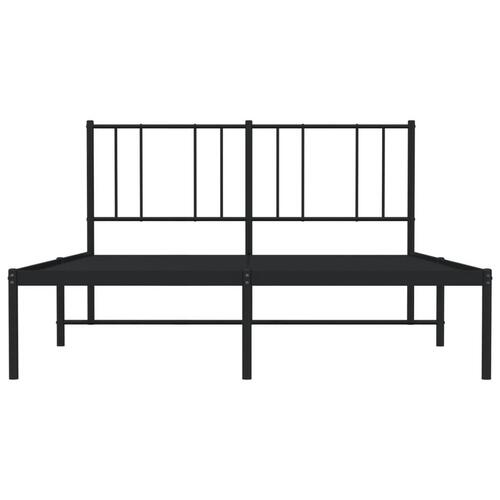 Sengeramme med sengegavl 150x200 cm metal sort