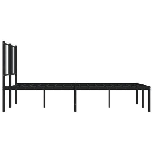 Sengeramme med sengegavl 150x200 cm metal sort