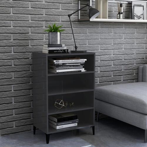 Skænk 57x35x90 cm konstrueret træ grå højglans