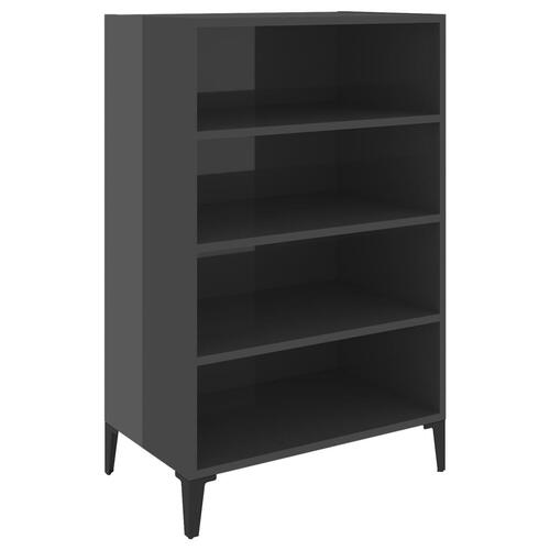 Skænk 57x35x90 cm konstrueret træ grå højglans