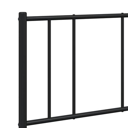 Sengeramme med sengegavl 150x200 cm metal sort