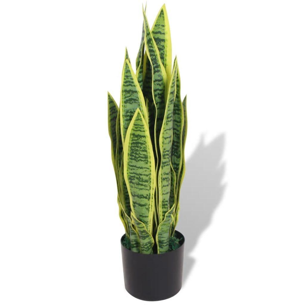 Kunstig sansevieria-plante med urtepotte 65 cm grøn