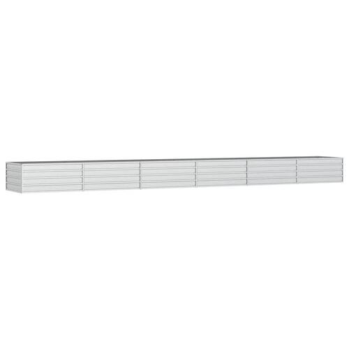 Højbed 600x80x45 cm galvaniseret stål sølvfarvet