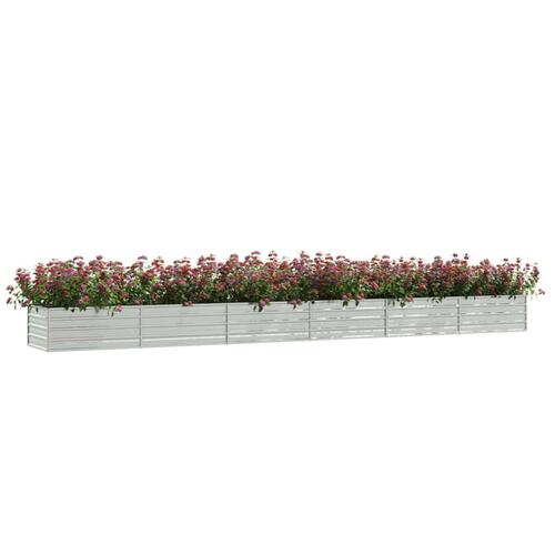 Højbed 600x80x45 cm galvaniseret stål sølvfarvet