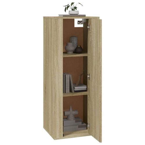 Væghængt tv-skab 40x34,5x100 cm sonoma-eg