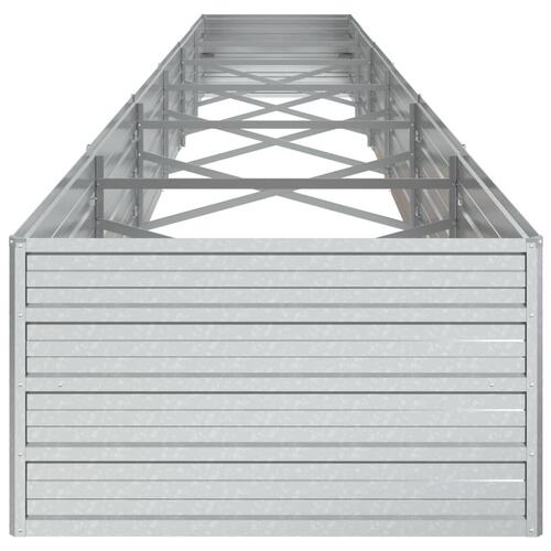Højbed 600x80x45 cm galvaniseret stål sølvfarvet