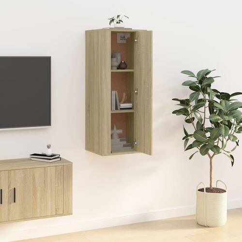 Væghængt tv-skab 40x34,5x100 cm sonoma-eg