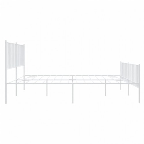 Sengeramme med sengegavl og fodgærde - 200x200 cm, metal, hvid