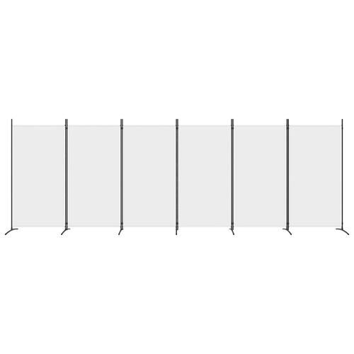 6-panels rumdeler 520x180 cm stof hvid