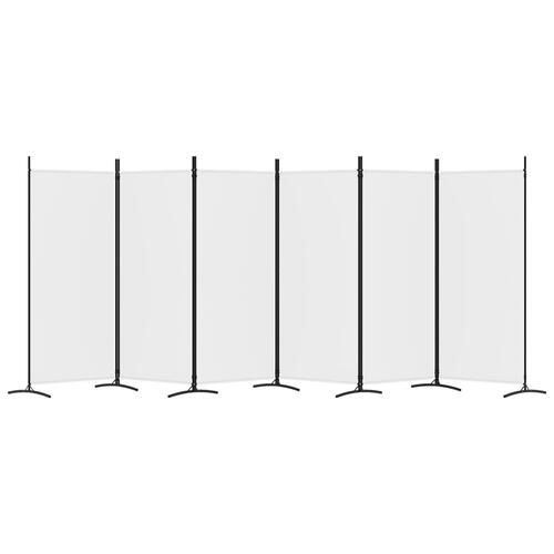 6-panels rumdeler 520x180 cm stof hvid