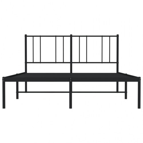 Sengeramme med sengegavl 160×200 cm - metal, sort