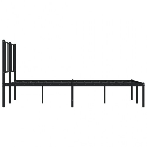 Sengeramme med sengegavl 160×200 cm - metal, sort