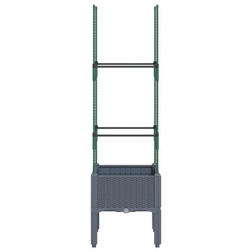 Plantekasse med espalier 40x40x142,5 cm PP blågrå