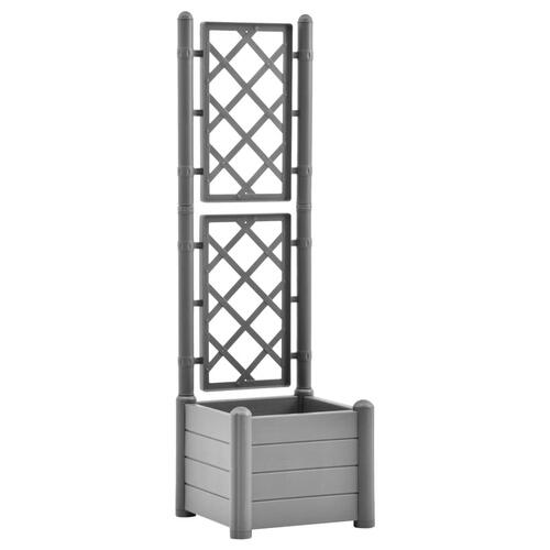 Plantekasse med espalier 43x43x142 cm PP grå