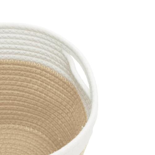 Opbevaringskurve 2 stk. Ø24x18 cm bomuld beige og hvid
