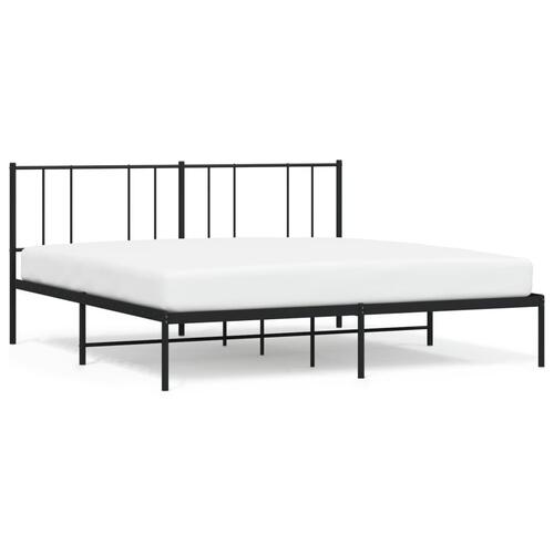 Sengeramme med sengegavl 180x200 cm metal sort