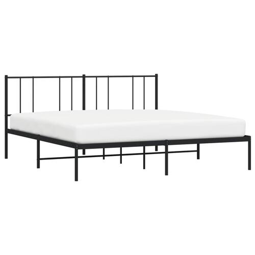 Sengeramme med sengegavl 180x200 cm metal sort