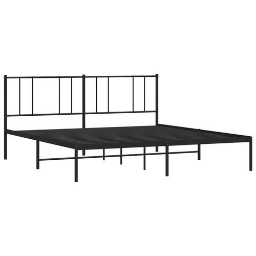 Sengeramme med sengegavl 180x200 cm metal sort