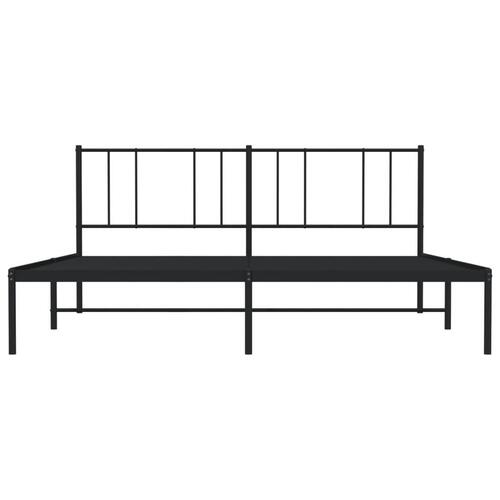 Sengeramme med sengegavl 180x200 cm metal sort