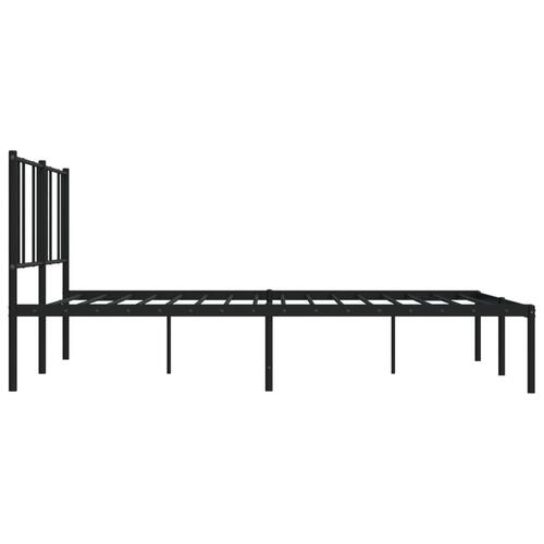 Sengeramme med sengegavl 180x200 cm metal sort