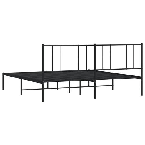 Sengeramme med sengegavl 180x200 cm metal sort