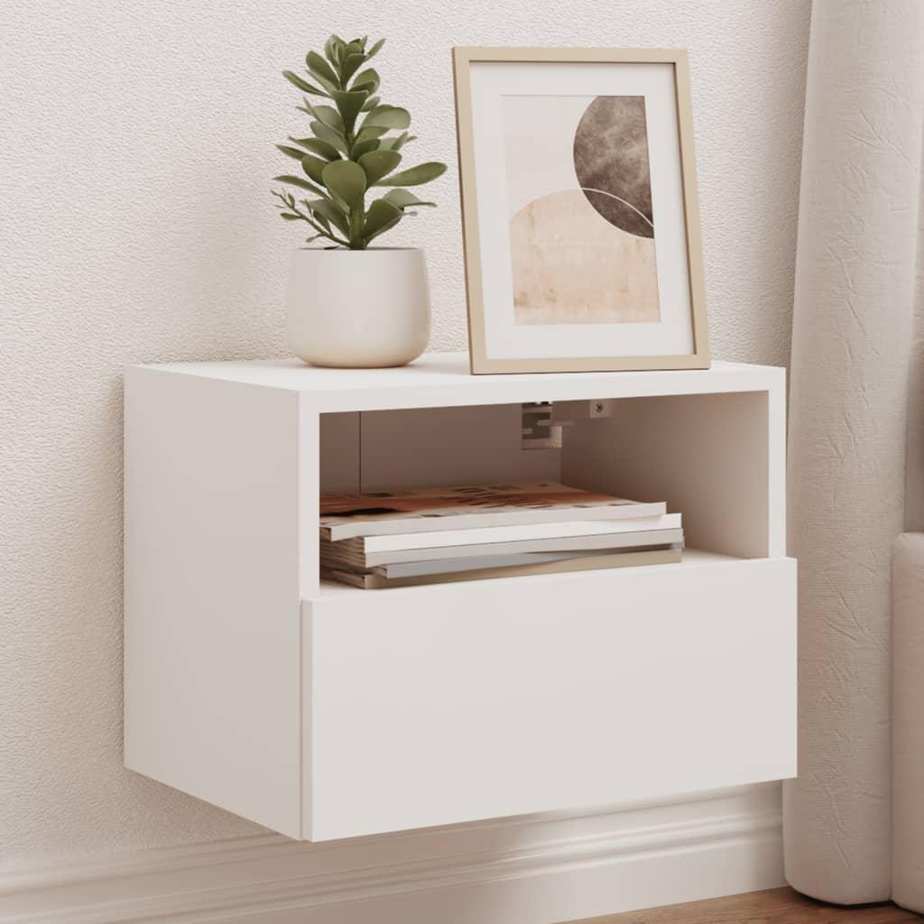 Væghængte tv-borde 2 stk. 40x30x30 cm konstrueret træ hvid