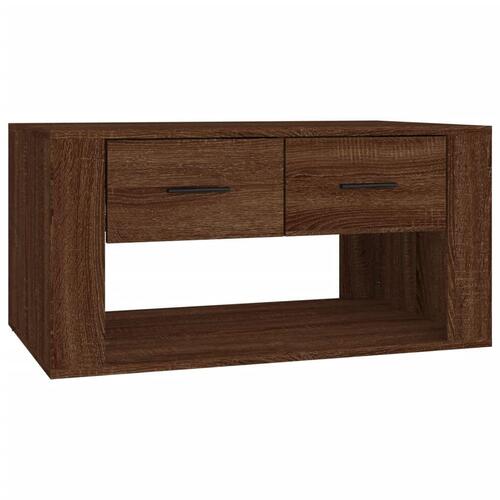 Sofabord 80x50x40 cm konstrueret træ brun egetræsfarve
