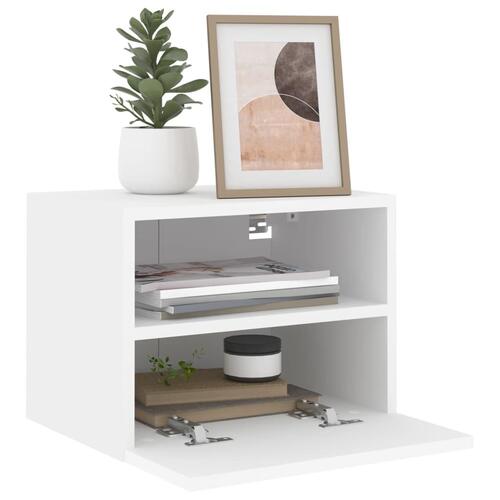 Væghængte tv-borde 2 stk. 40x30x30 cm konstrueret træ hvid