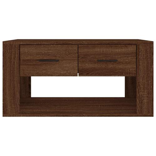 Sofabord 80x50x40 cm konstrueret træ brun egetræsfarve
