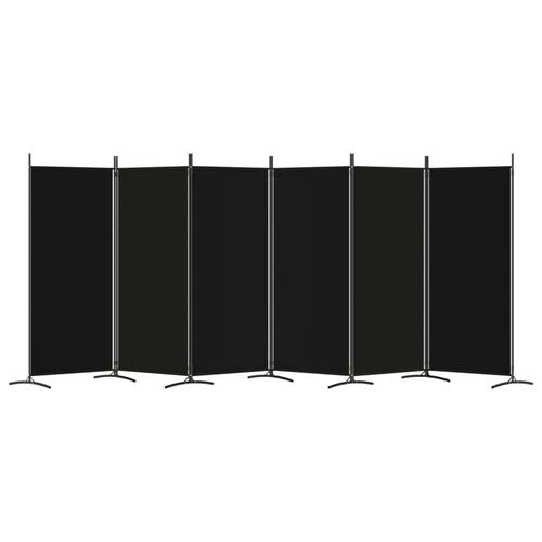 6-panels rumdeler 520x180 cm stof sort