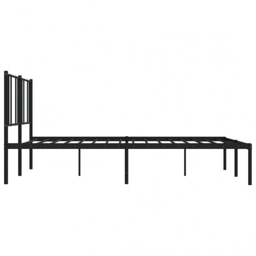 Sengeramme med sengegavl i metal - 183×213 cm, sort