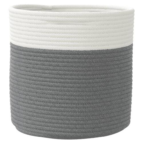 Opbevaringskurve 2 stk. Ø28x28 cm bomuld grå og hvid