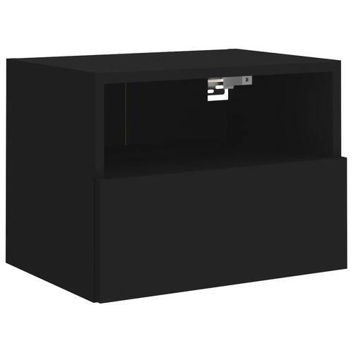 Væghængte tv-borde 2 stk. 40x30x30 cm konstrueret træ sort