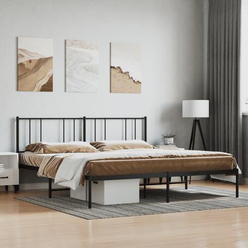 Sengeramme med sengegavl 193x203 cm metal sort